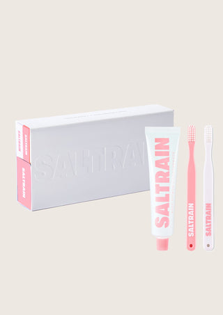  SALTRAIN 牙刷牙膏組合套裝 (粉色 100g)