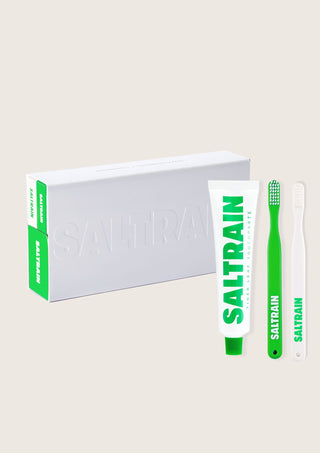 SALTRAIN 牙刷牙膏組合套裝 (綠色 100g)